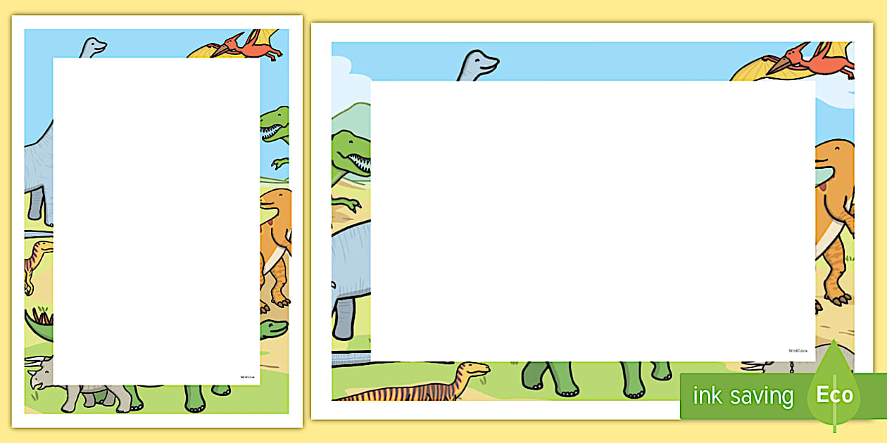 Editable Dinosaurs Decorative Page Border - Twinkl