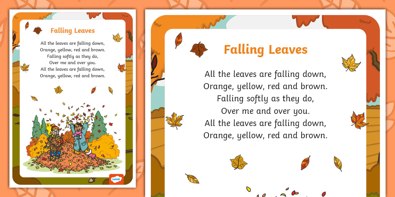 Falling Leaves Rhyme Display Poster | Twinkl (teacher made)