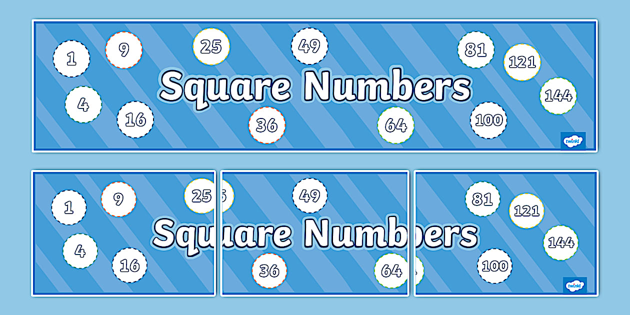 Square Numbers Display Banner teacher Made Twinkl Square Numbers Display Banner teacher Made Twinkl