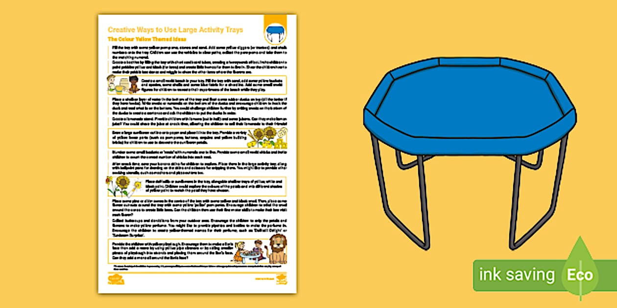Yellow Activity Box EYFS Creative Ways to Use Large Activity Trays: Yellow