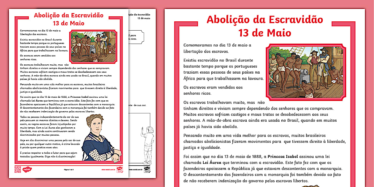 Atividade Sobre Escravidão 3 Ano