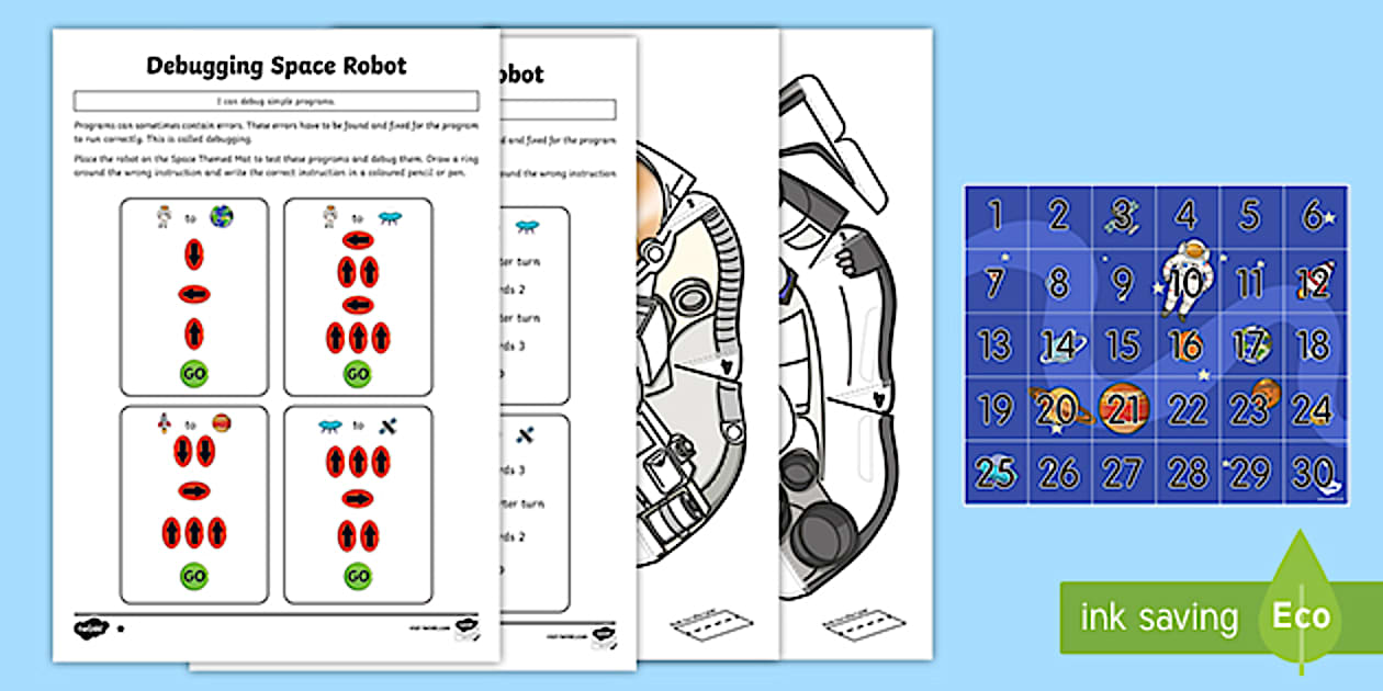 Create and Debug Programs Space Themed Activity Pack (Compatible with ...