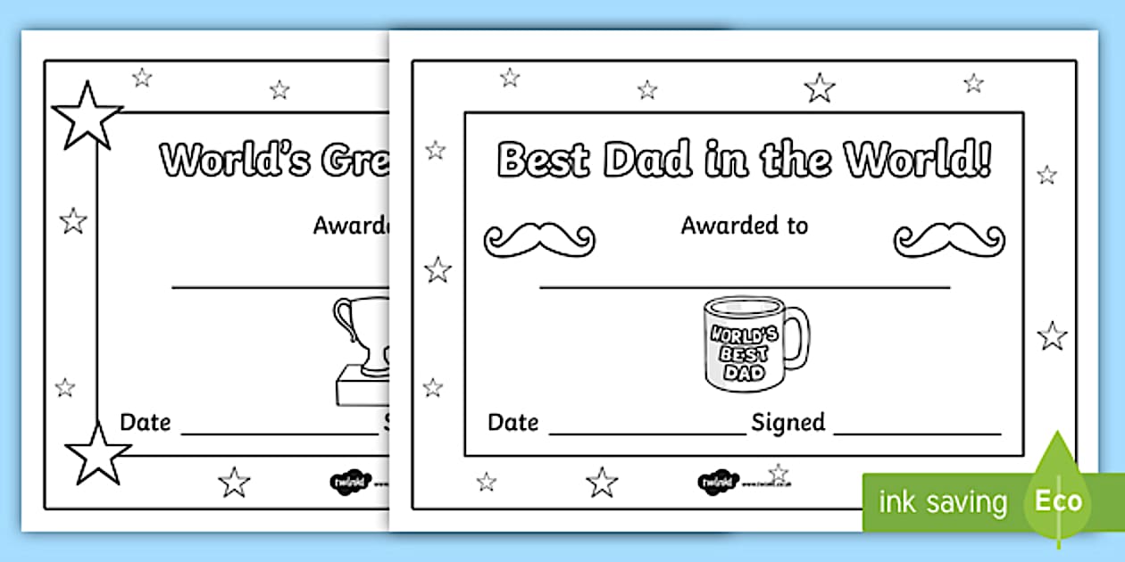 Father #39 s Day Certificates Father #39 s Day Resources Twinkl