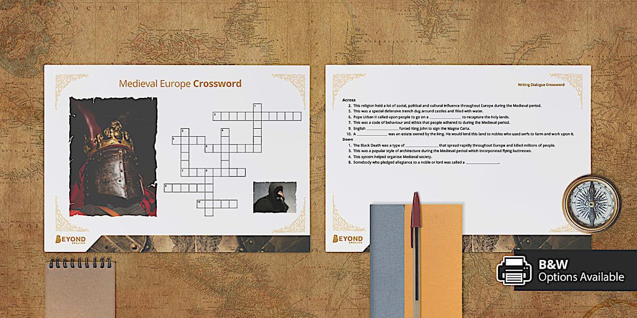 Medieval Europe Crossword (teacher made) Twinkl