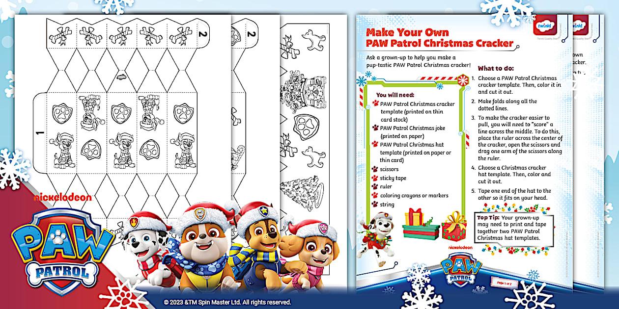 Paw patrol christmas crackers