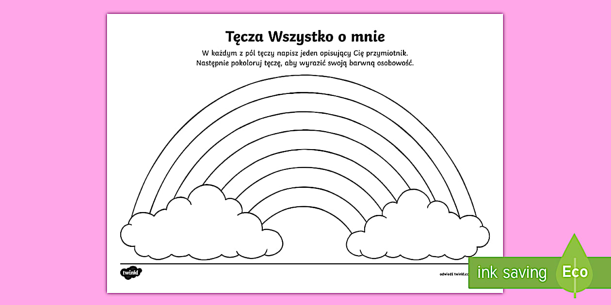 Karta pracy Tęcza Wszystko o mnie - Twinkl