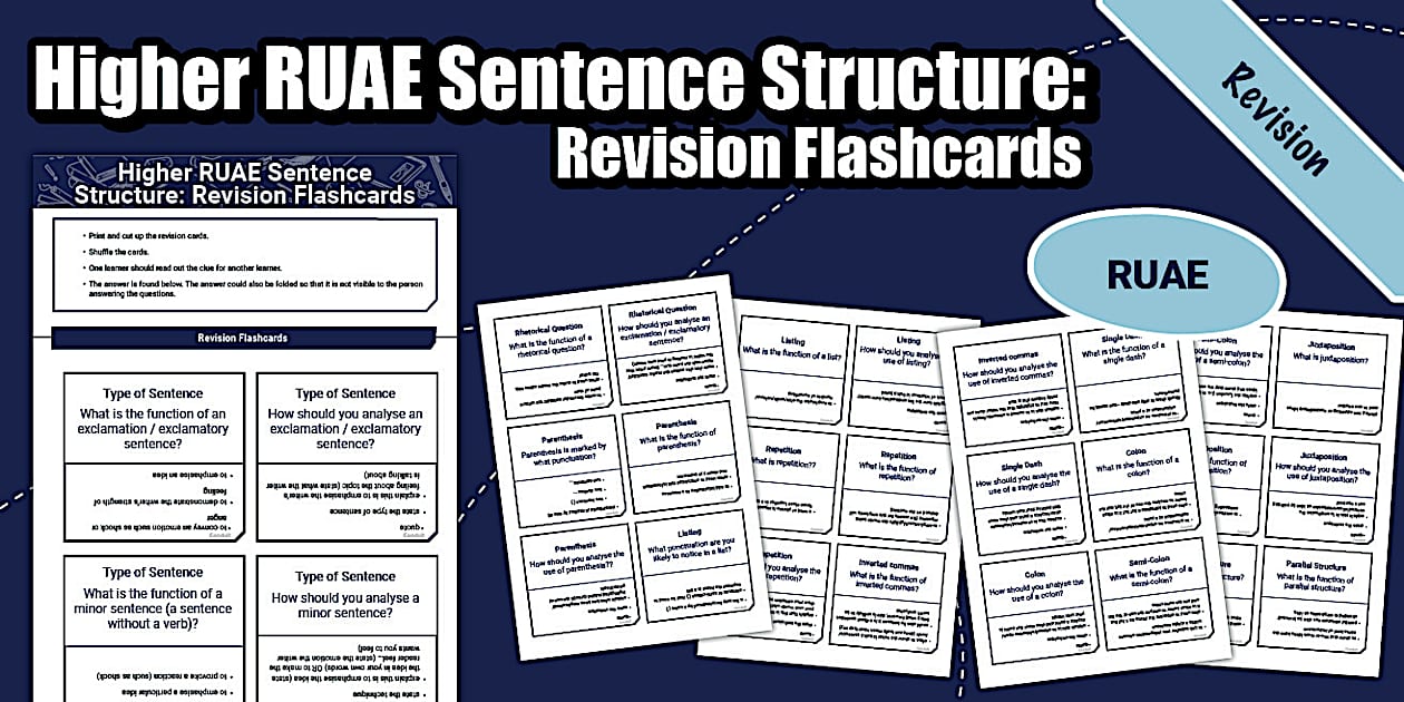 Higher RUAE Sentence Structure: Revision Flashcards