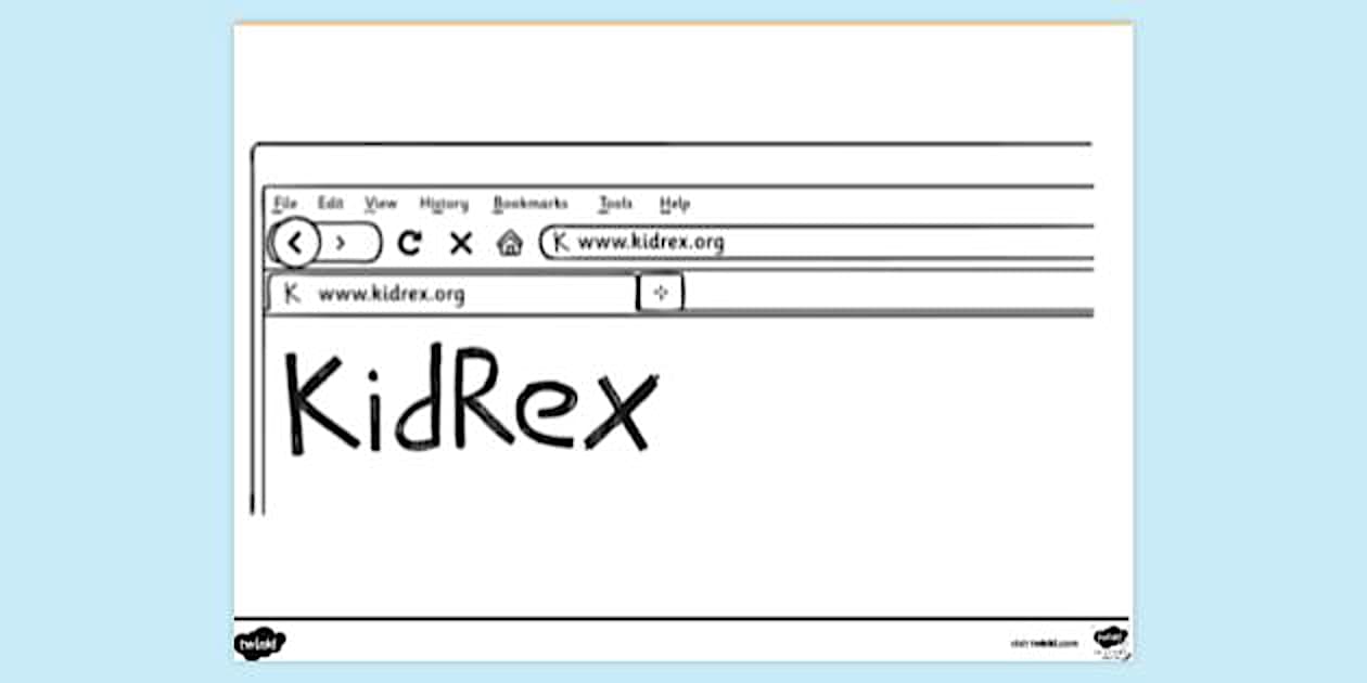 Kidrex Address Bar and Icons Colouring | Colouring Sheets