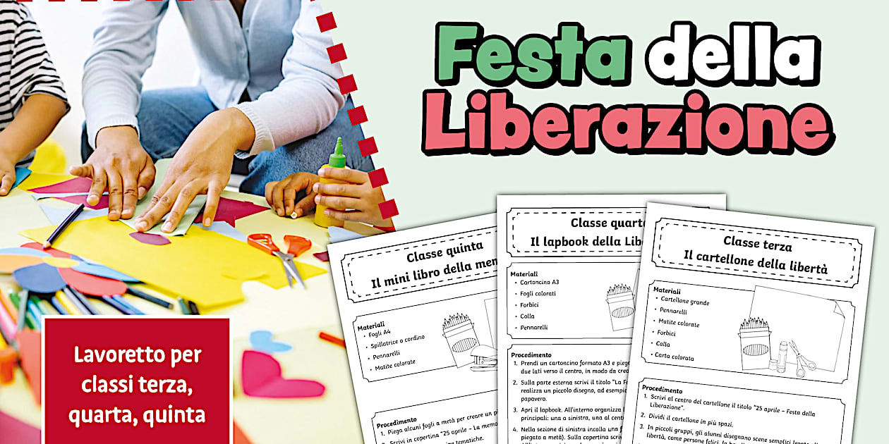 Lavoretto per la Festa della Liberazione (classi terza, quarta, quinta)