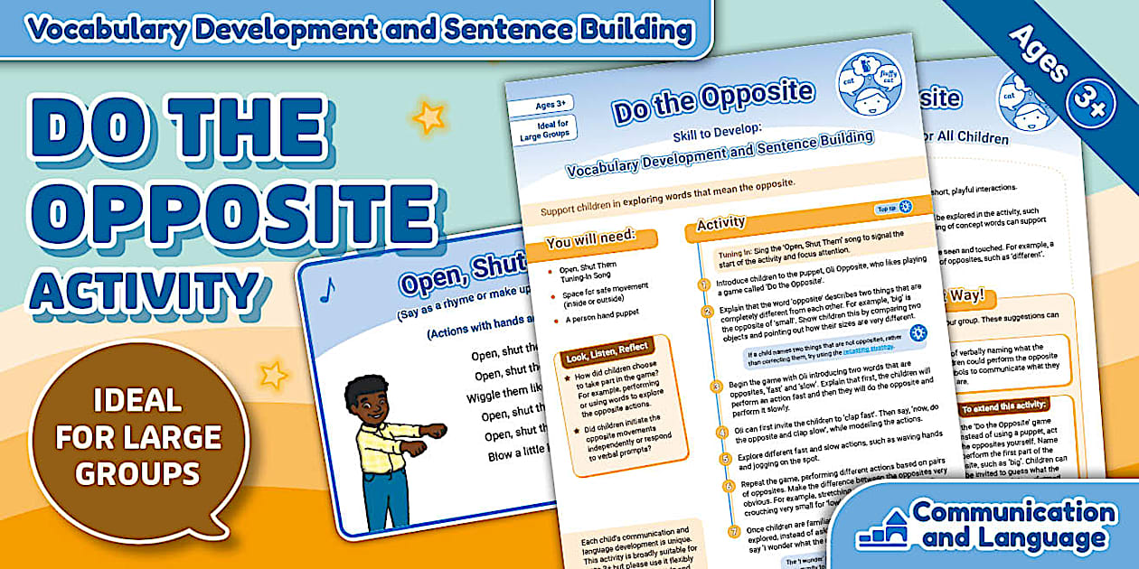 EYFS Communication and Language Activity: Explore Opposites