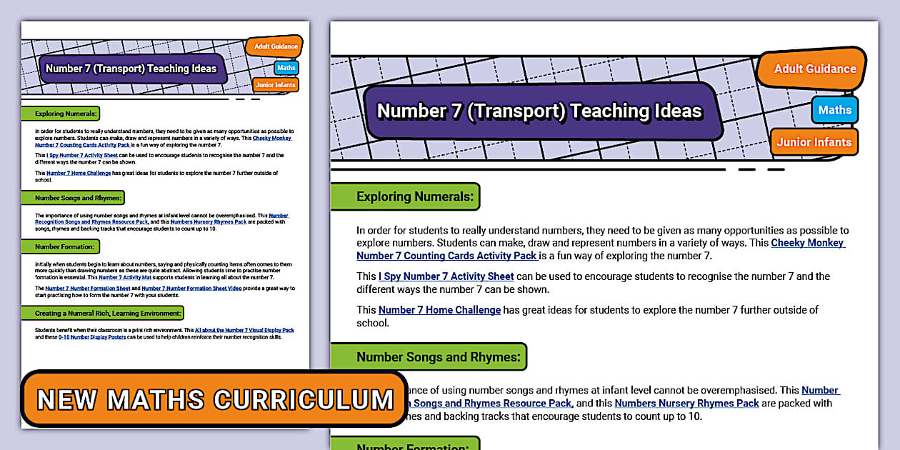 Number 7 (Transport) Teaching Ideas
