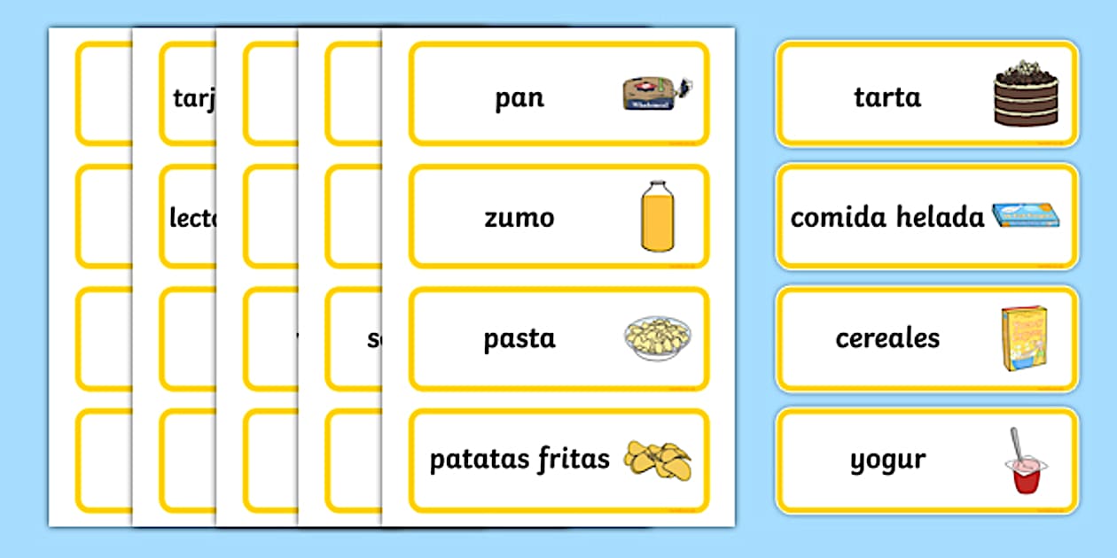 Supermarket Word Cards Spanish-Spanish - Twinkl