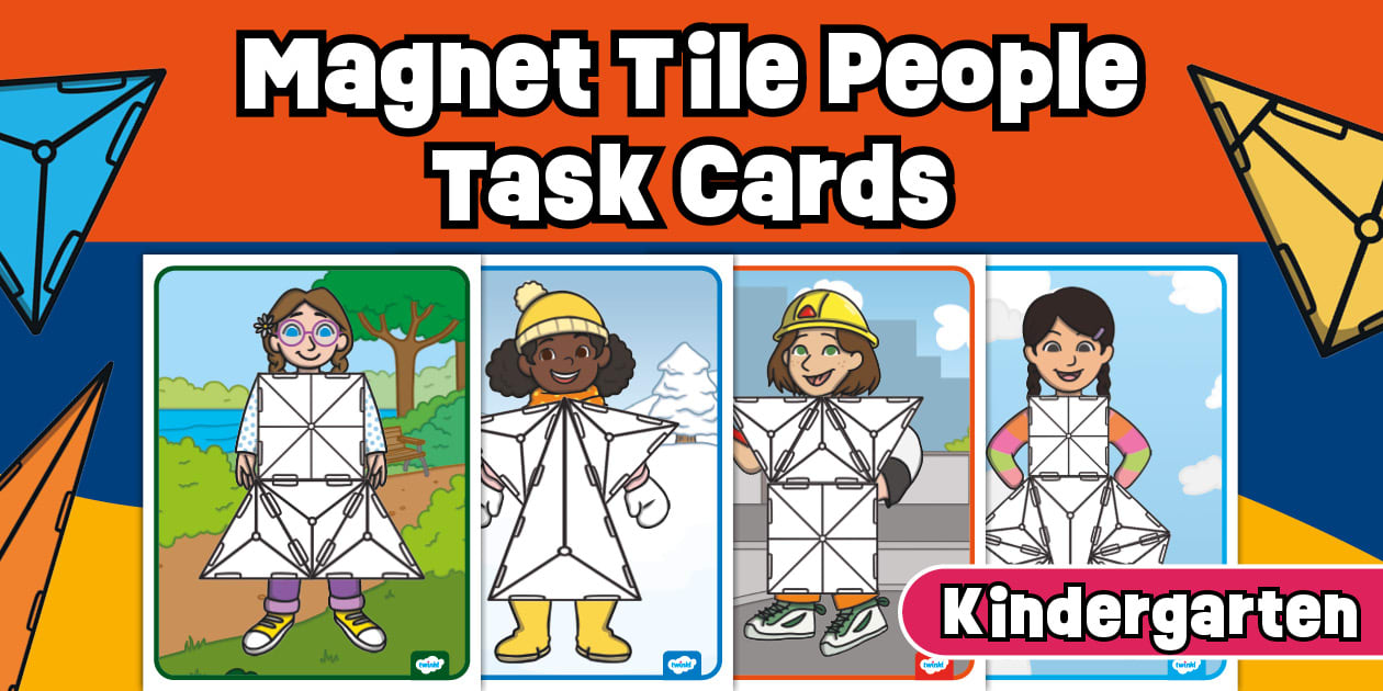 Kindergarten Magnet Tile People Activity Mats