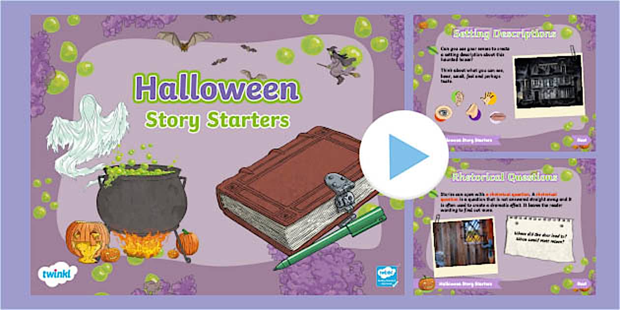 KS2 Halloween Story Starters PowerPoint (teacher made)