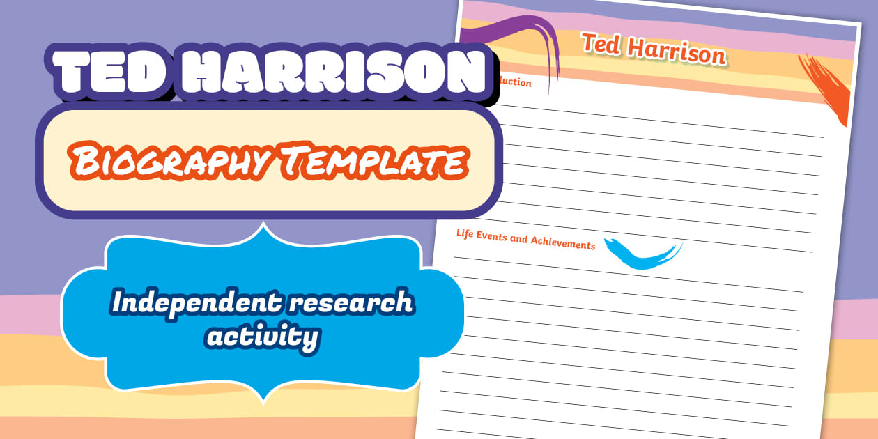 Ted Harrison Biography Template (teacher made) Twinkl