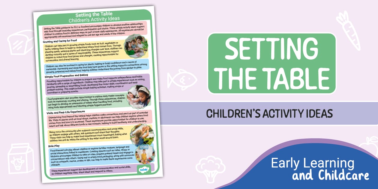 Setting the Table Children's Activity Ideas