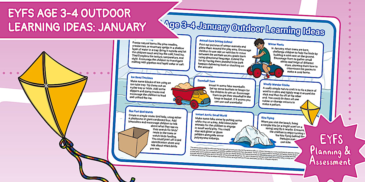 EYFS Age 3-4 Outdoor Learning Ideas: January