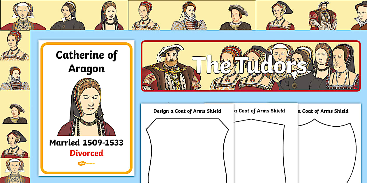 Cursive Ready Made Tudor Display Pack - Henry's Wives