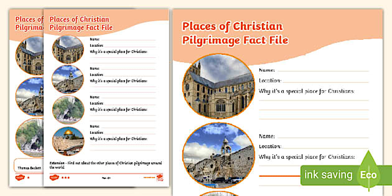 Places of Christian Pilgrimage Fact File Writing Frames Differentiated ...
