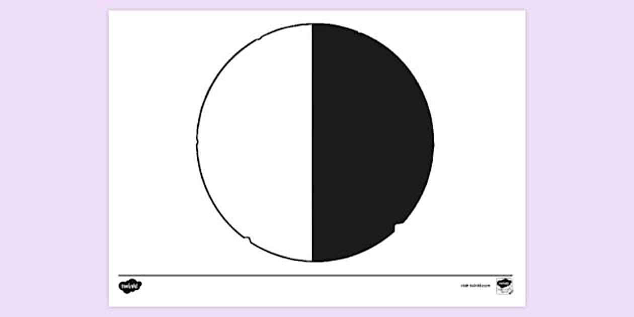Last Quarter Moon Colouring | Colouring Sheets