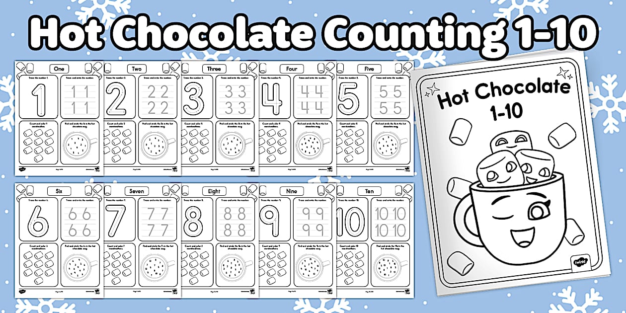 Hot Chocolate Counting 1-10 Math Activity Booklet