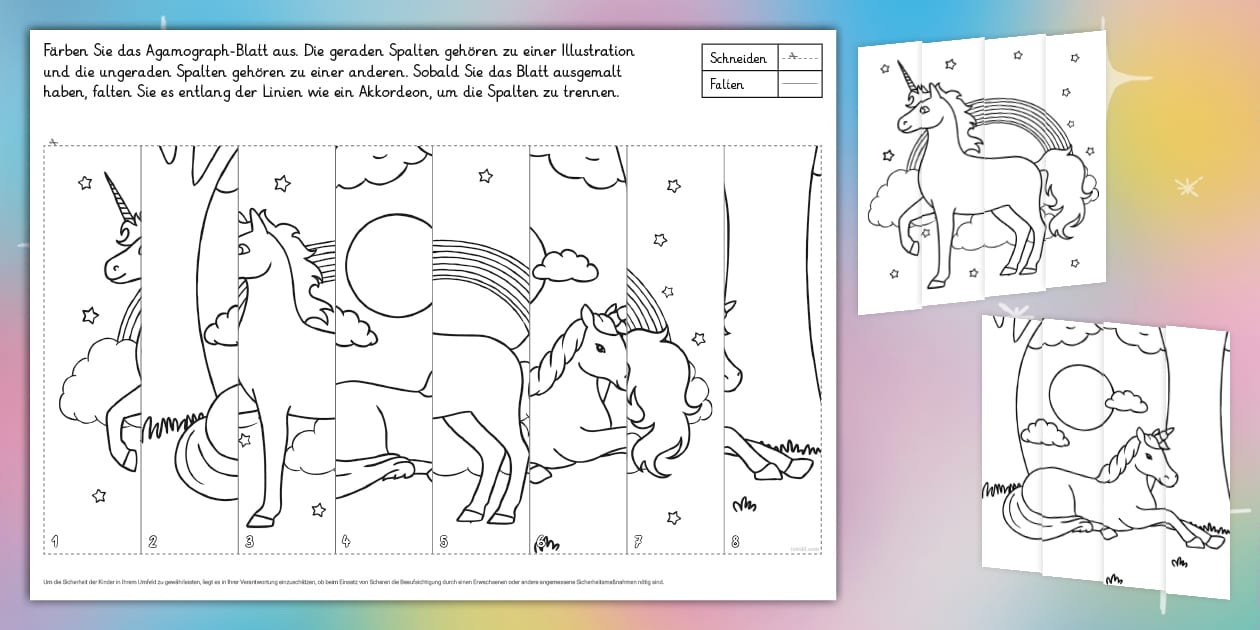 Einhorn - Agamograph (Teacher-Made) - Twinkl
