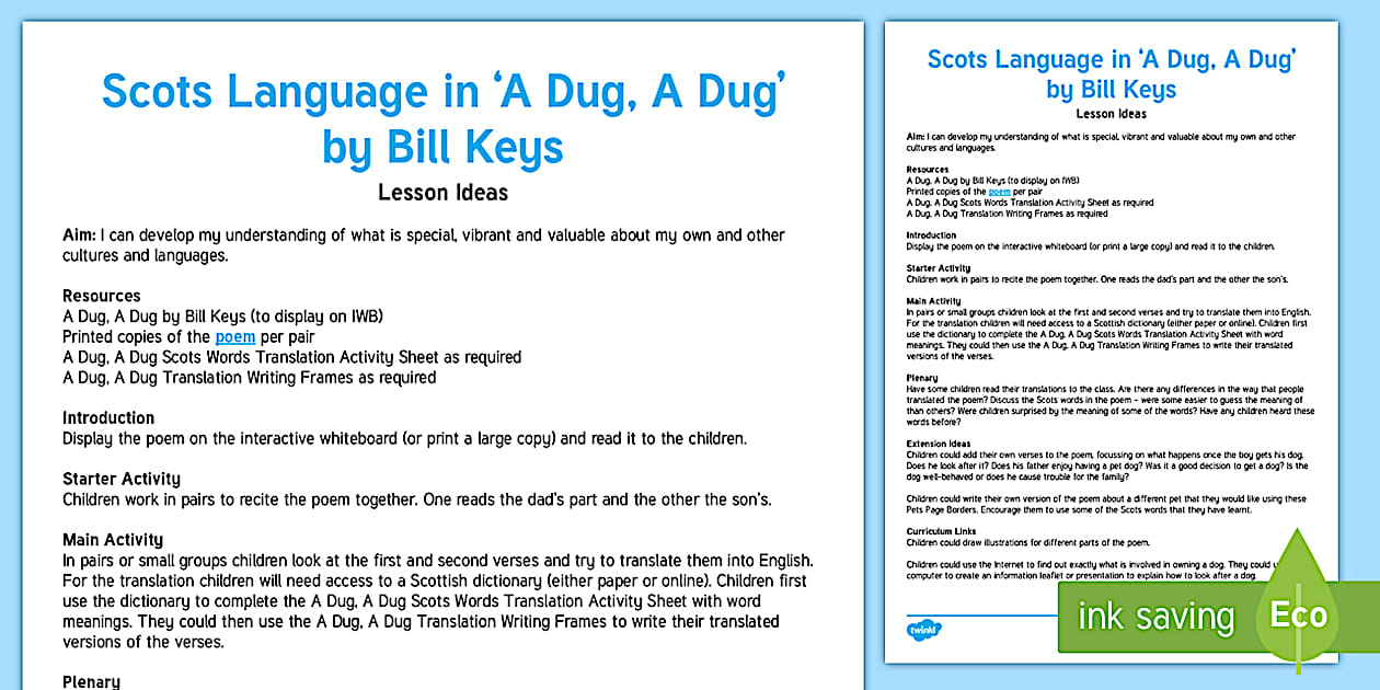 Scottish Lessons Scottish Language Lessons (Hecho por educadores) - Twinkl