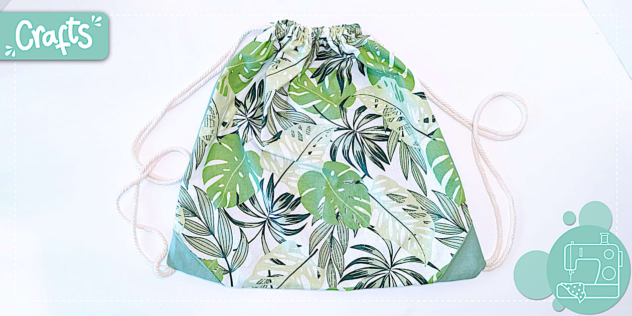 How to Make a Drawstring Bag | Machine Sewing (teacher made)
