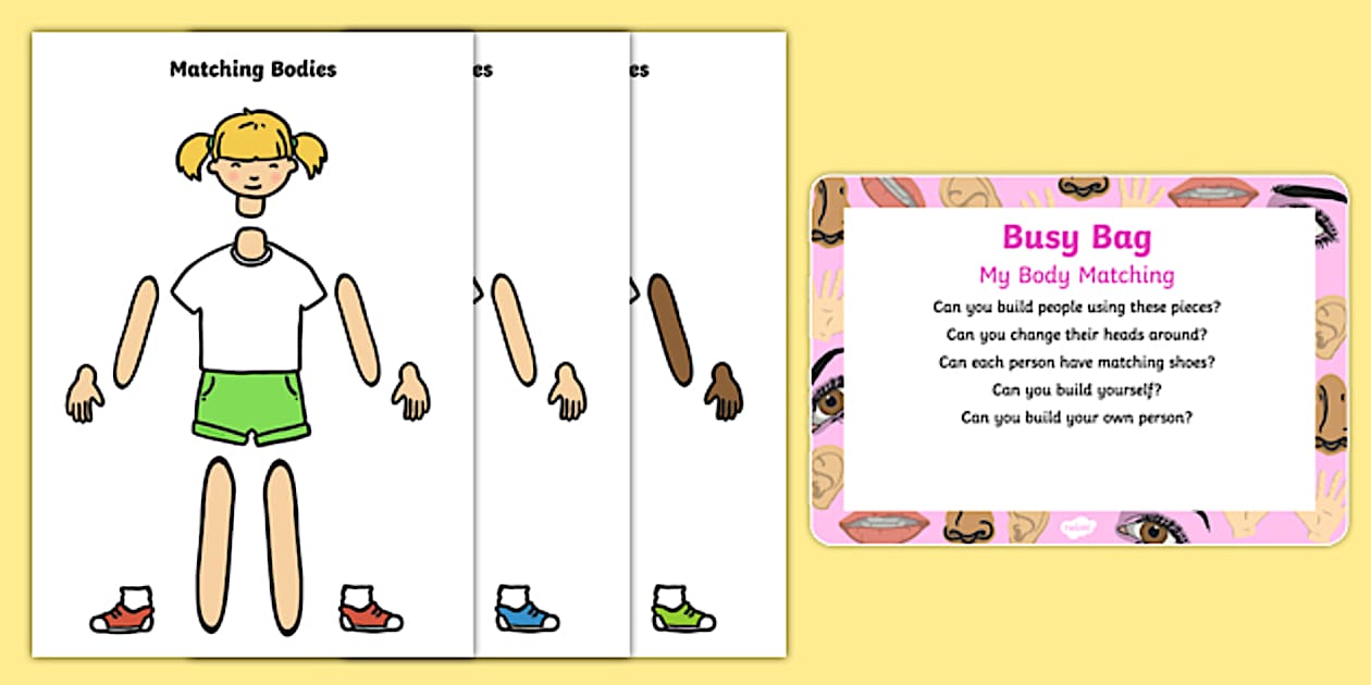 My Body Matching Busy Bag Prompt Card and Resource Pack