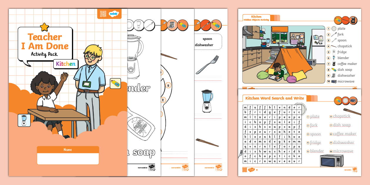 Teacher I Am Done Activity Pack | Kitchen | Lv.1