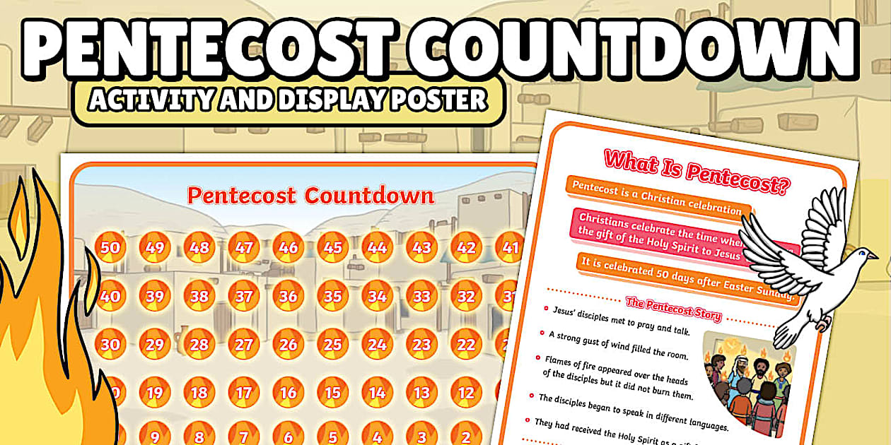 Pentecost Countdown Activity and Display Poster | Twinkl