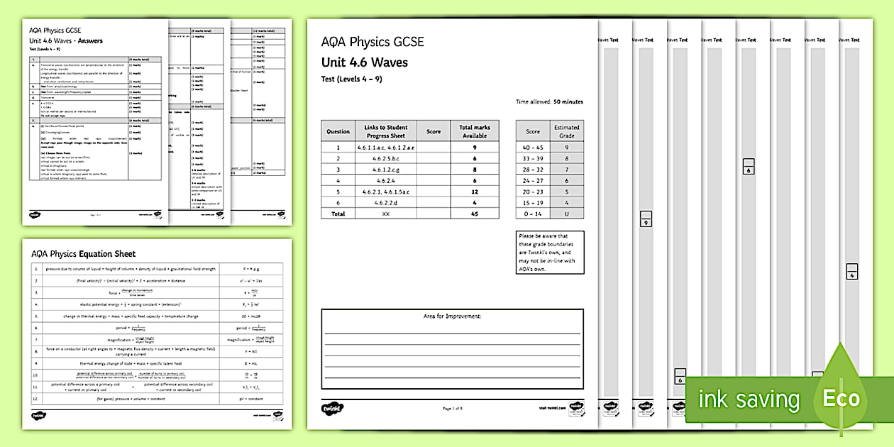 AQA Style Physics Separate Science Specimen Paper: Unit 6 Waves