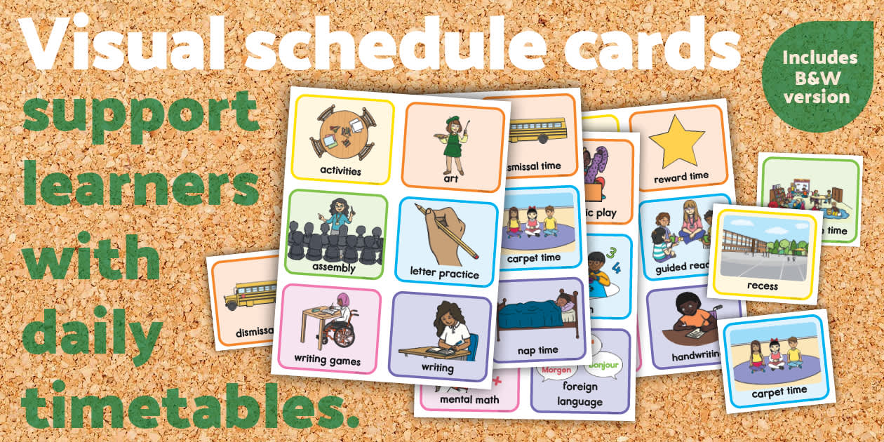 Visual Schedule Cards for Special Education