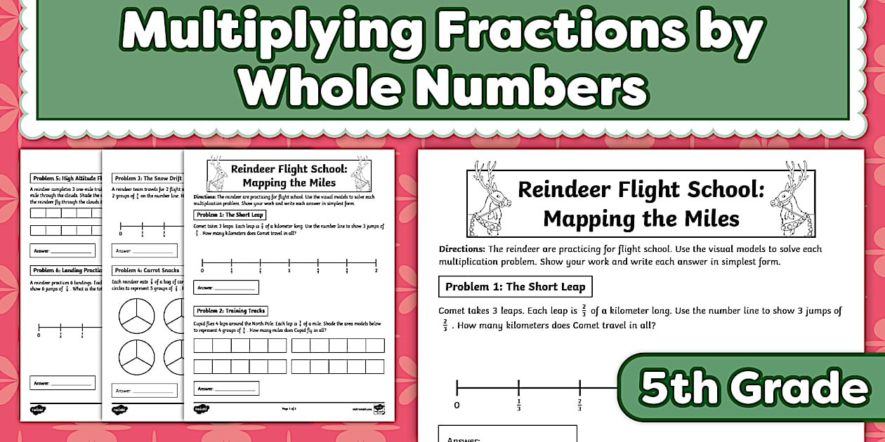 100 Topics Model Reindeer Flight School Multiplying Fractions Visual Models