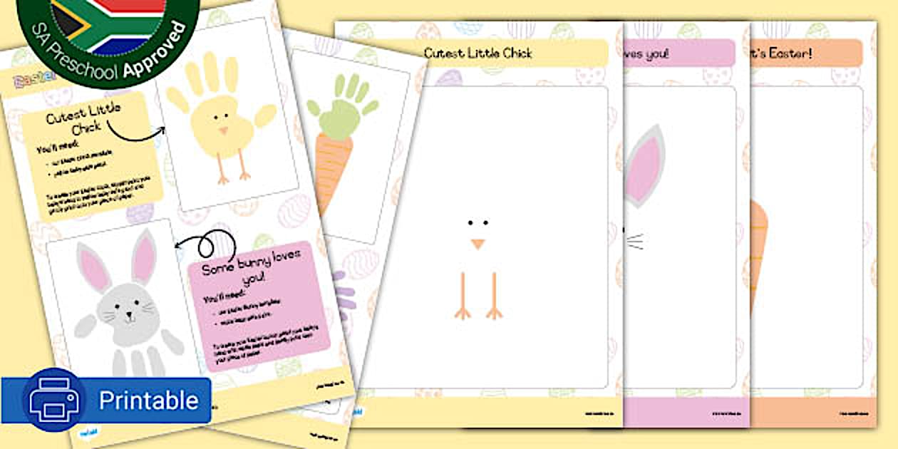 Easter Handprint Craft (teacher made) - Twinkl