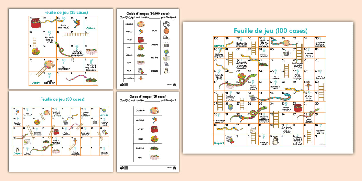 Jeu du serpent et des questions (teacher made) Twinkl
