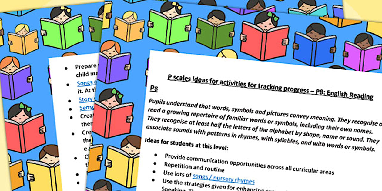 P Scales Ideas Activities for Tracking Progress English Reading