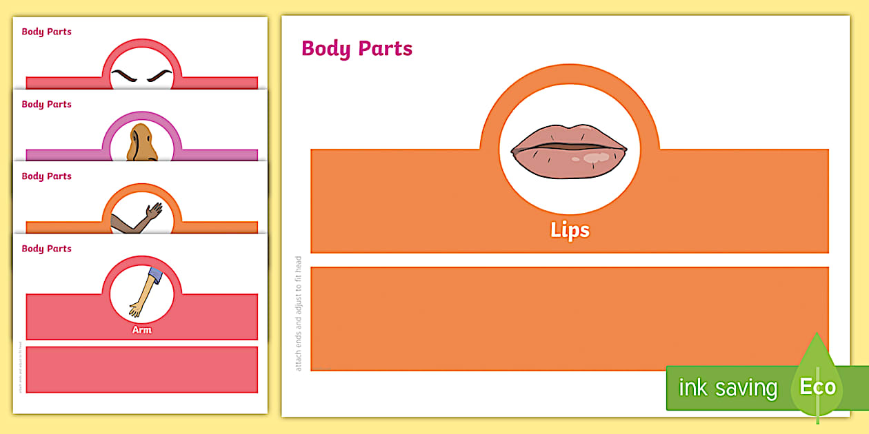 Body Parts Headband Oral Language Game - Twinkl