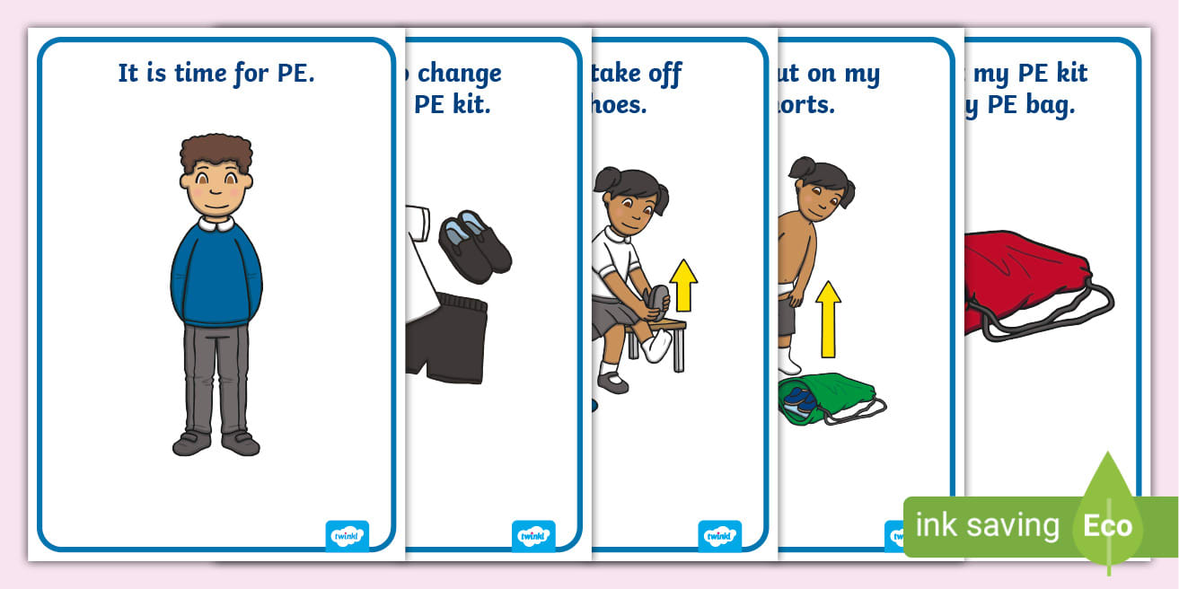 PE Changing Clothes Cards