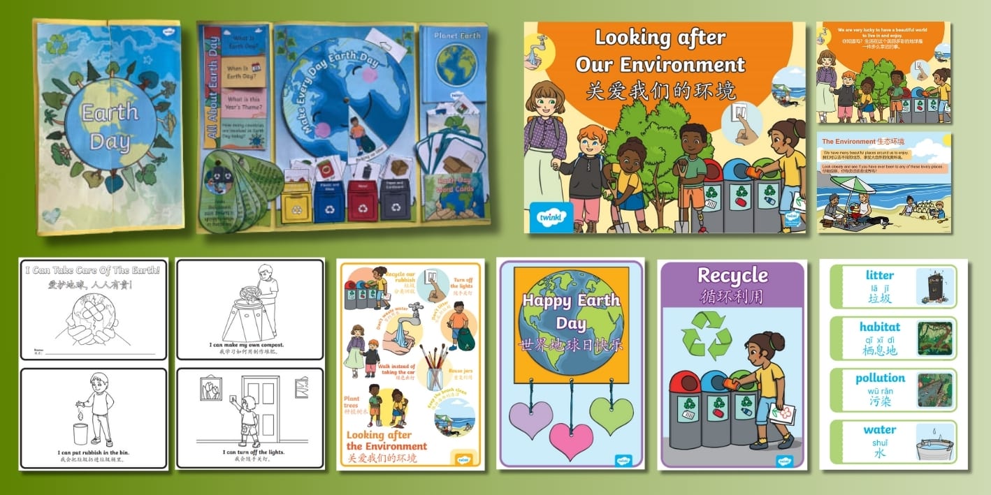 Earth Day Activities and Resource Pack - English/Mandarin Chinese 地球日 活动资源集（中英