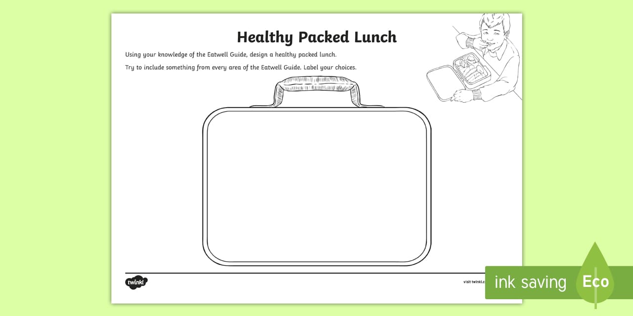 Second Level Healthy Packed Lunch Worksheet / Worksheet - CfE Healthy ...