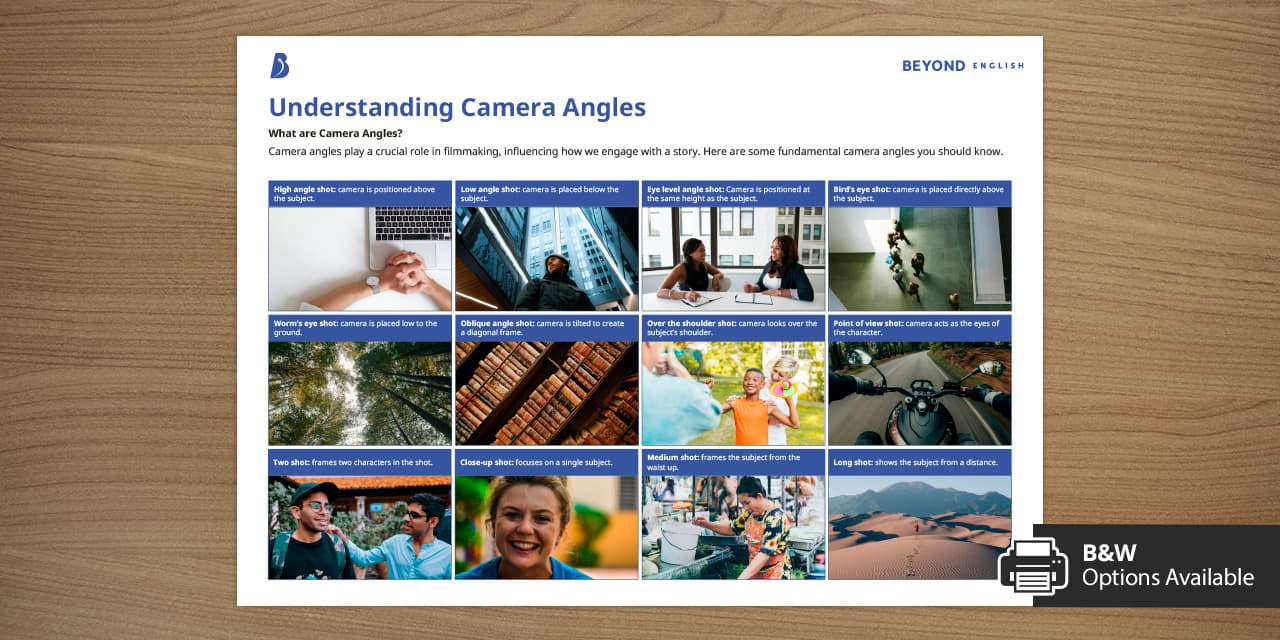 Understanding Camera Angles Information Sheet