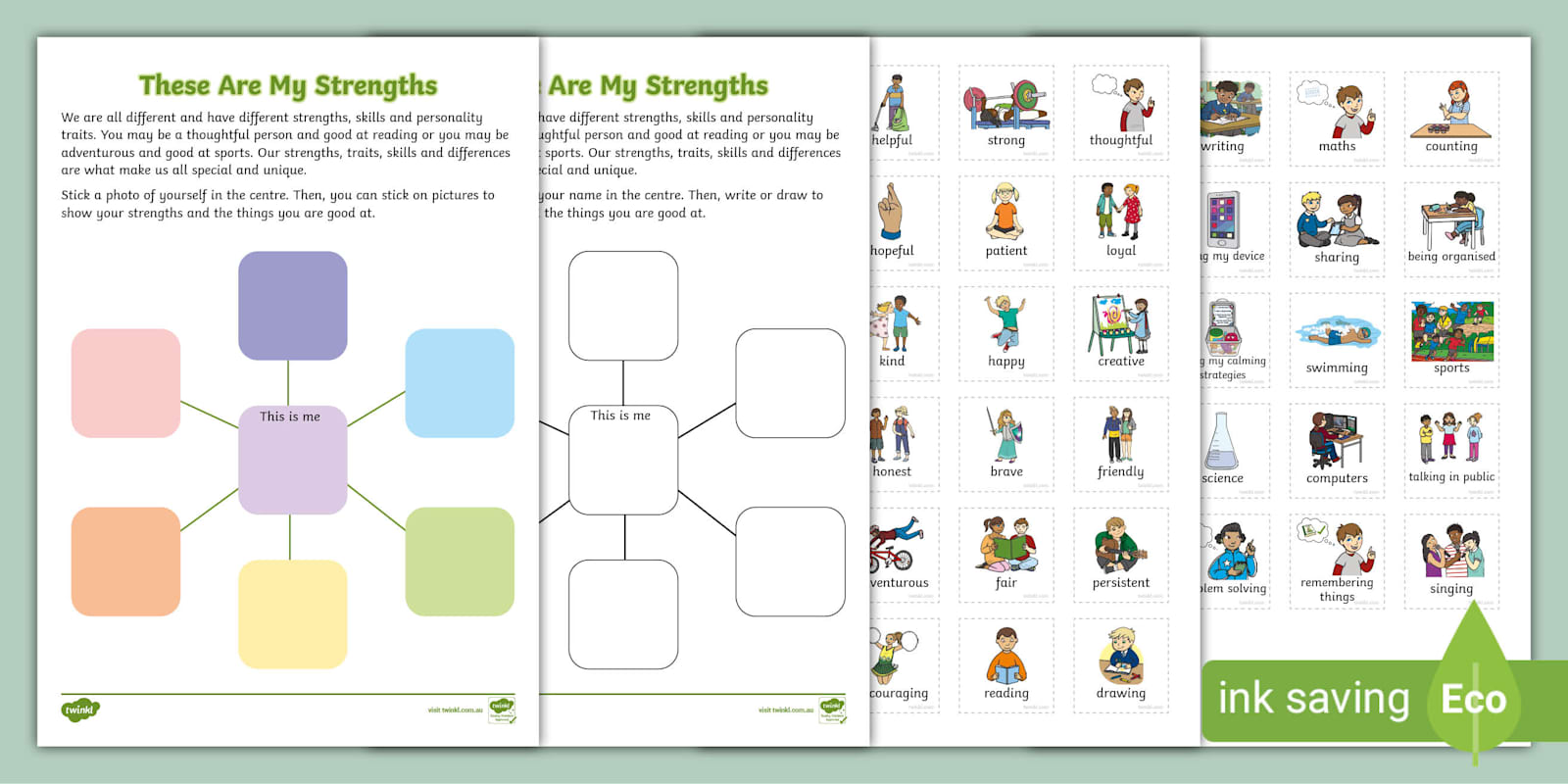 My Strengths Differentiated Activity Sheet