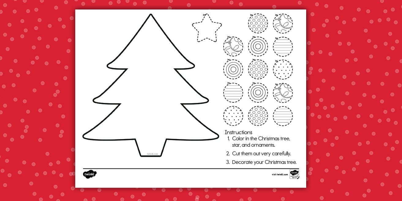 us t t 9081 cutting skills christmas tree activity ver 2 decorate a christmas tree cut and paste worksheet