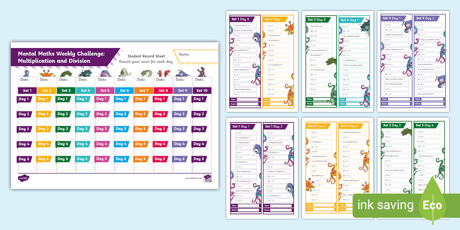 Mental Maths Weekly Challenge Multiplication And Division