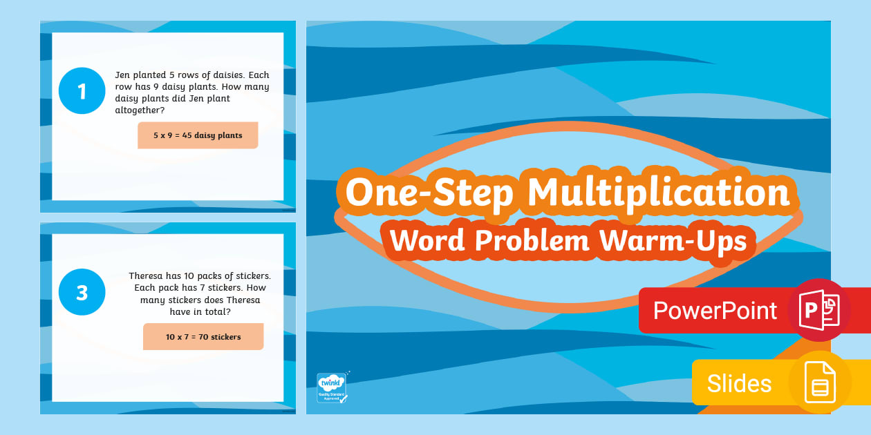Third Grade One-Step Multiplication Word Problem Warm-Ups PowerPoint ...