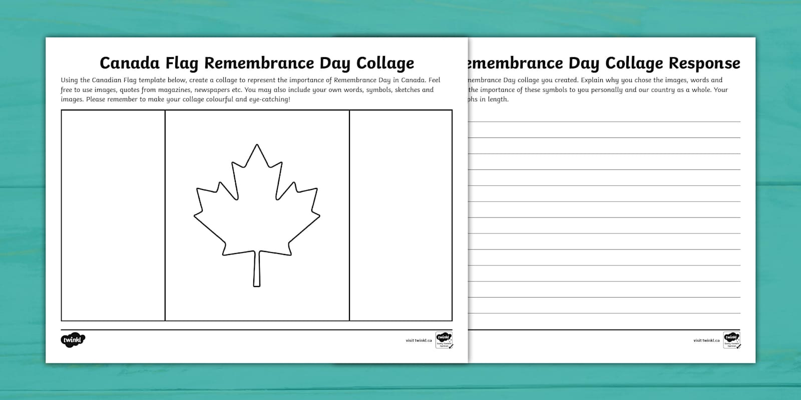 Canada Flag Remembrance Day Activity