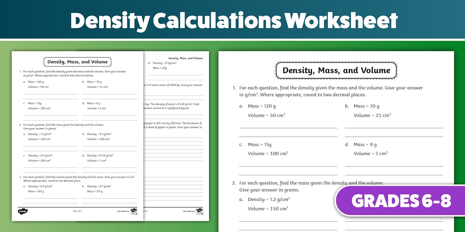 6th Grade Density Worksheets The Density Column Worksheet Answers