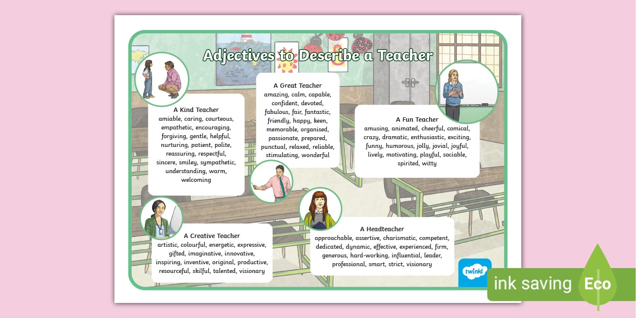KS2 Adjectives for Teachers Word Mat