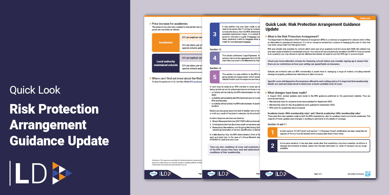 Quick Look: Risk Protection Arrangement Guidance Update